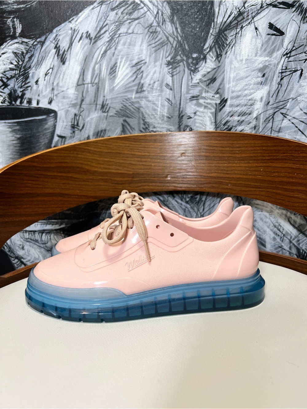 Melissa Women's Pink Sneakers with Blue Translucent Sole